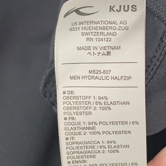 KJUS Men Hydraulic Half-Zip Pullover Black MS25-807 Size 2XL XXL Mock Neck NWT - Picture 10 of 10